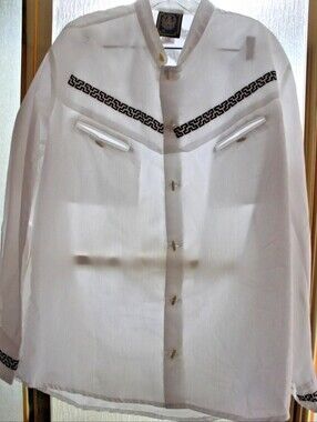 Espuela De Oro Western Shirt Embroidered Made In MEXICO. SIZE 44 XXL Polyester B